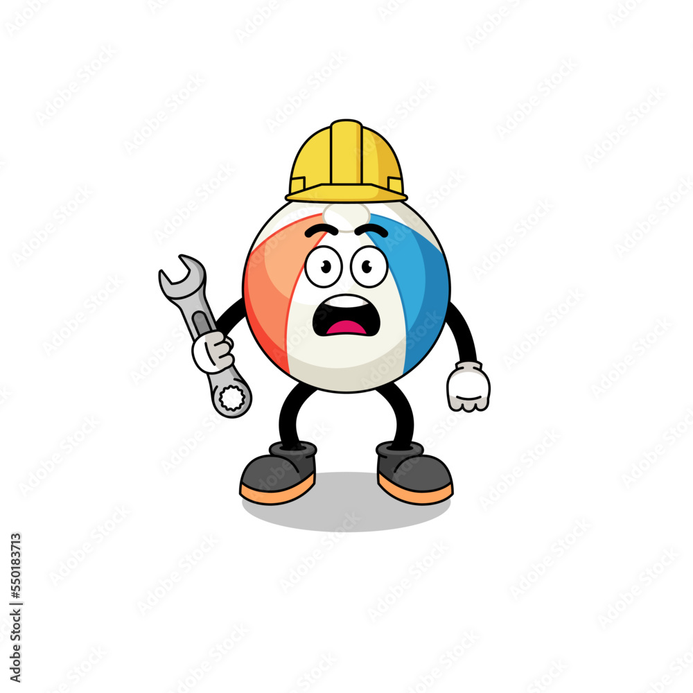 Character Illustration of beach ball with 404 error Character Illustration of beach ball with 404 error