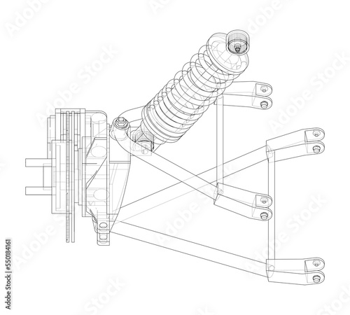Car suspension with shock absorber
