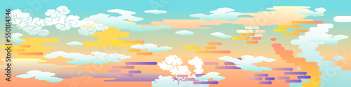 ベクター 和風アジアンな雲のイラスト 詰め合わせパック