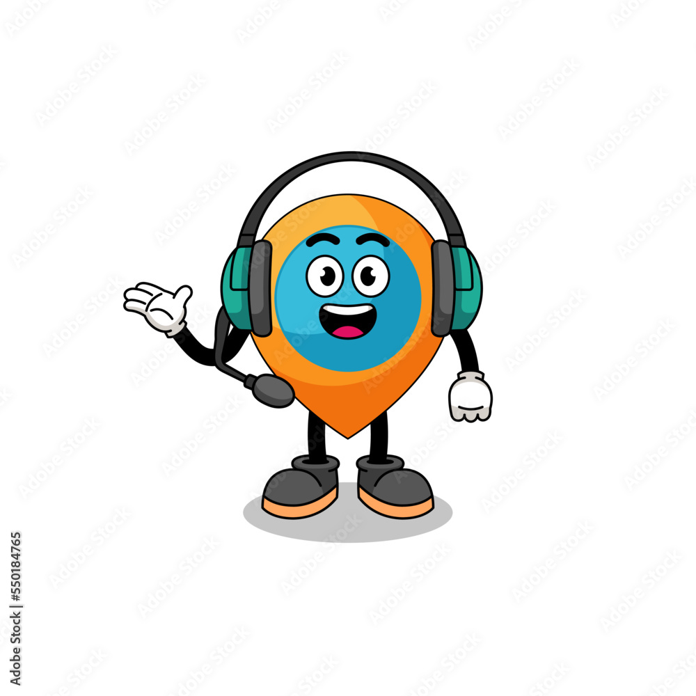 Mascot Illustration of location symbol as a customer services