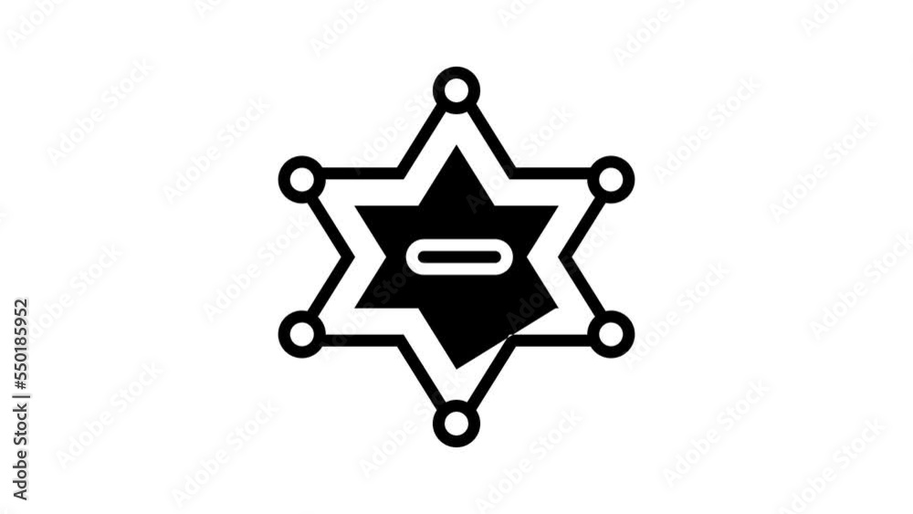 badge sheriff line icon animation badge sheriff line icon animation
