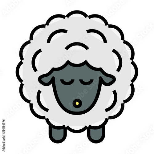 Sheep lineal color icon vector image.
