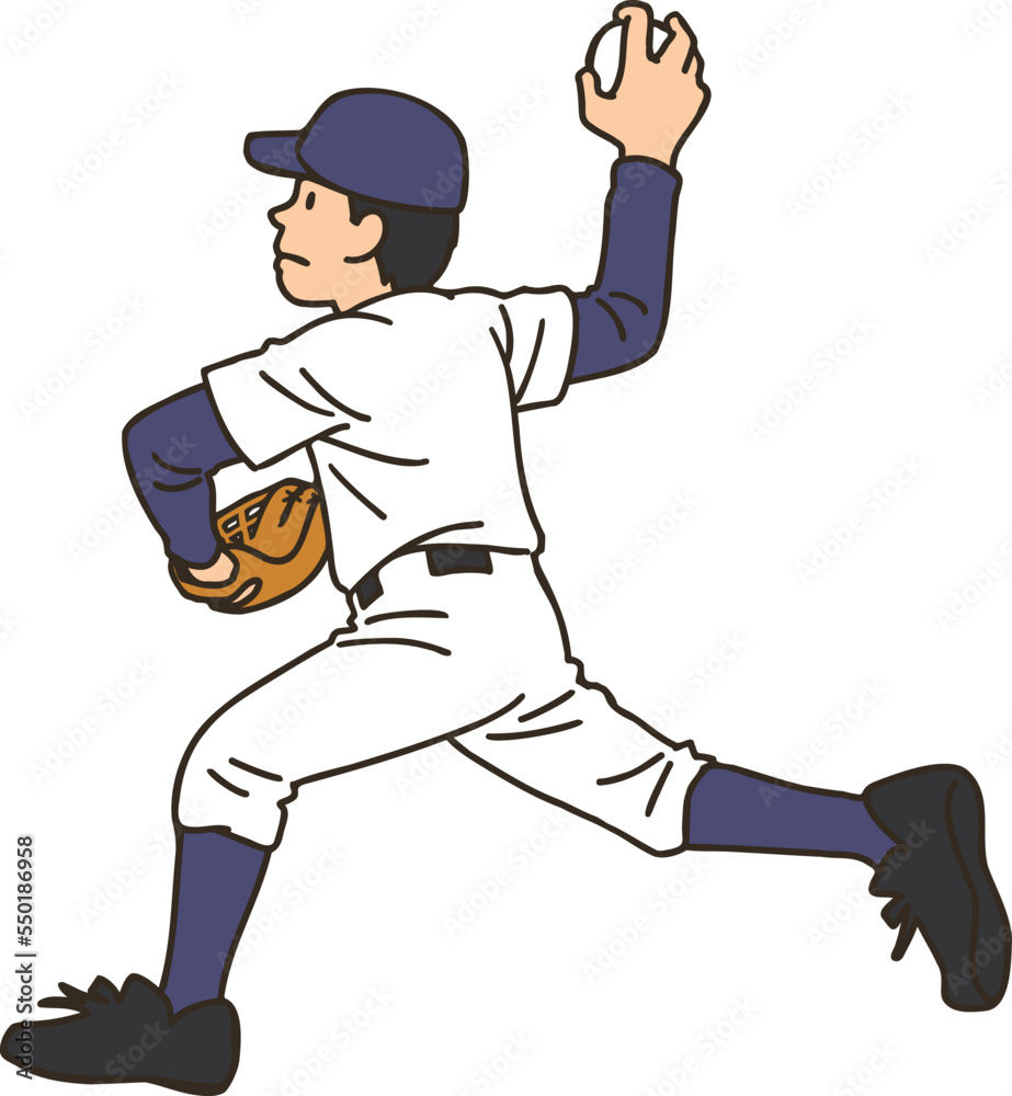 A baseball player now pitching a ball