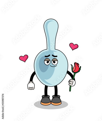 spoon mascot falling in love