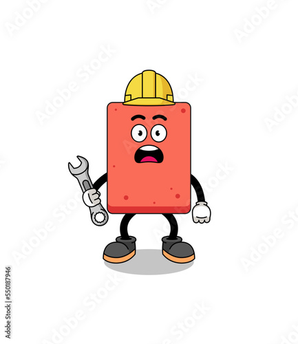 Character Illustration of brick with 404 error