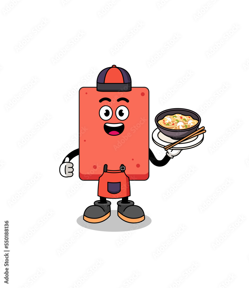 Illustration of brick as an asian chef Illustration of brick as an asian chef