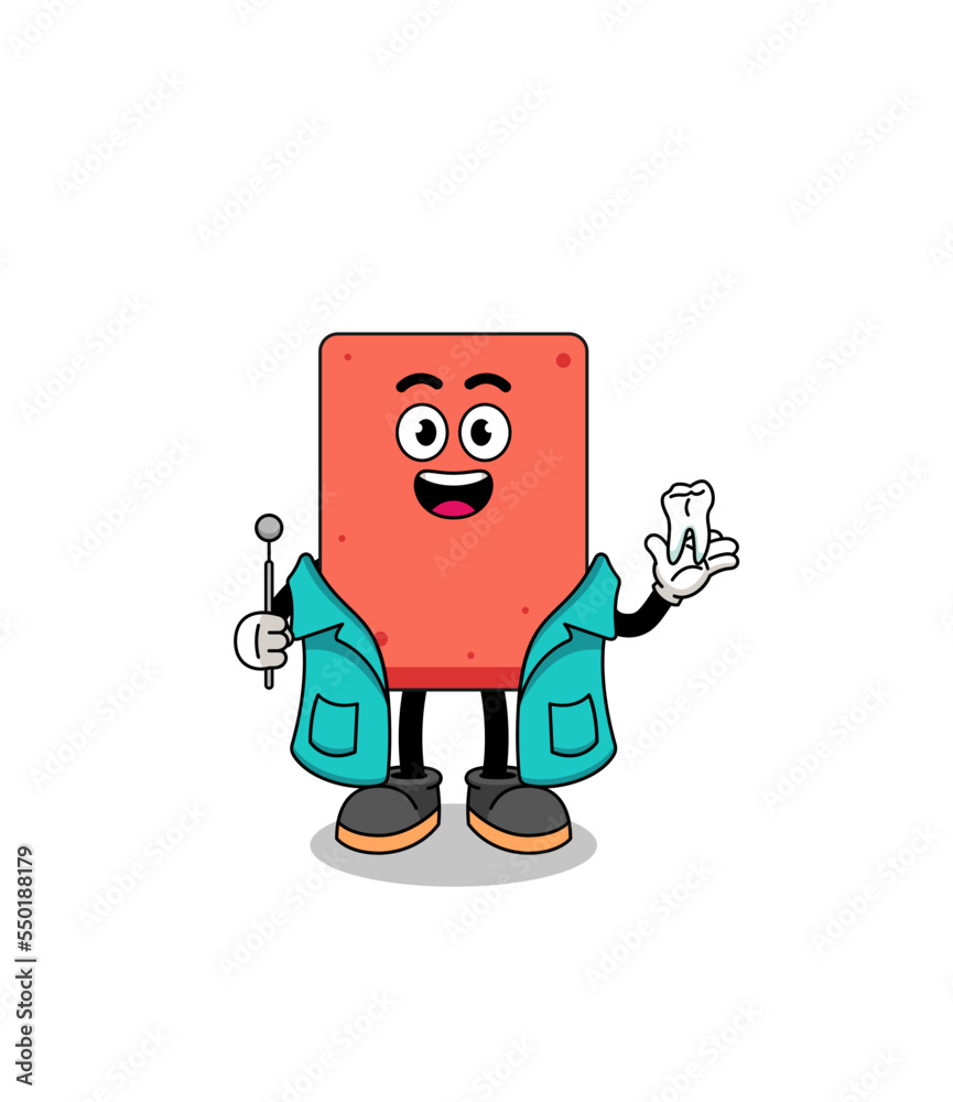 Illustration of brick mascot as a dentist