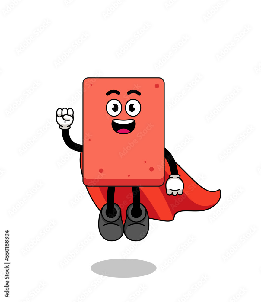 brick cartoon with flying superhero brick cartoon with flying superhero