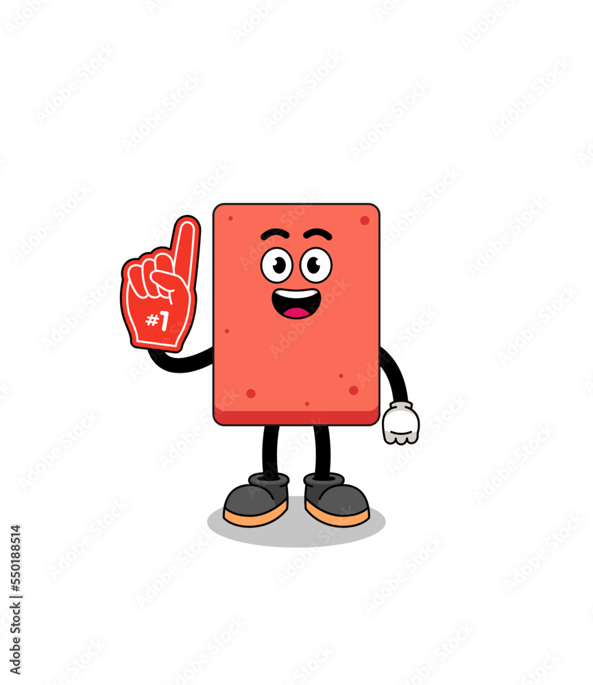 Cartoon mascot of brick number 1 fans Cartoon mascot of brick number 1 fans