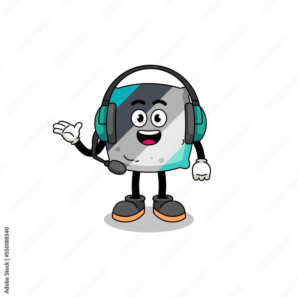 Mascot Illustration of throw pillow as a customer services Mascot Illustration of throw pillow as a customer services
