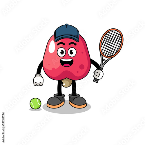 cashew illustration as a tennis player