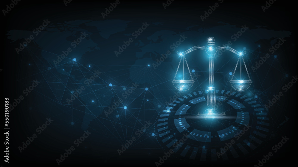 Internet law concept.Cyber Law as digital legal services Labor law, Lawyer, on Dark Blue blurred background. Internet law concept.Cyber Law as digital legal services Labor law, Lawyer, on Dark Blue blurred background.