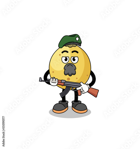 Character cartoon of langsat as a special force