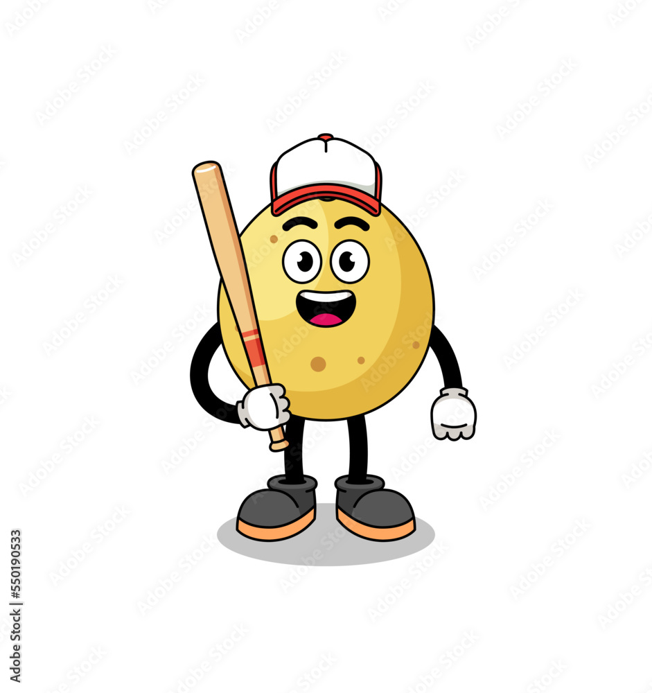 langsat mascot cartoon as a baseball player langsat mascot cartoon as a baseball player