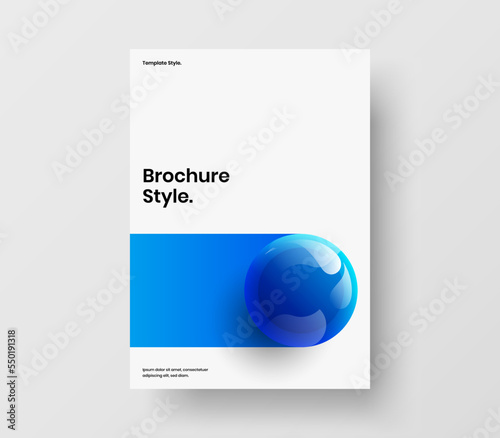 Premium cover A4 design vector layout. Creative realistic balls poster illustration.