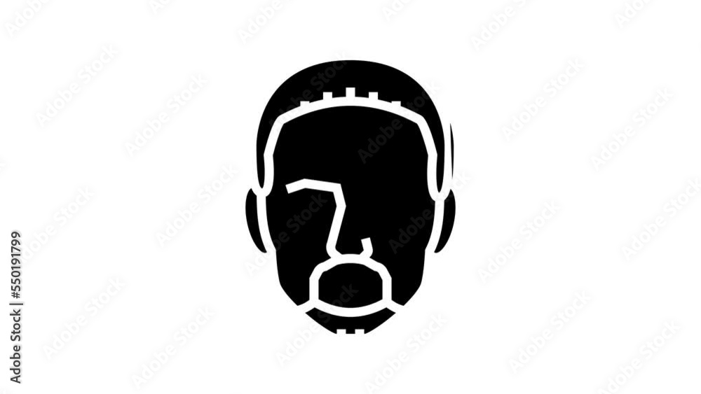 circle beard hair style line icon animation circle beard hair style line icon animation