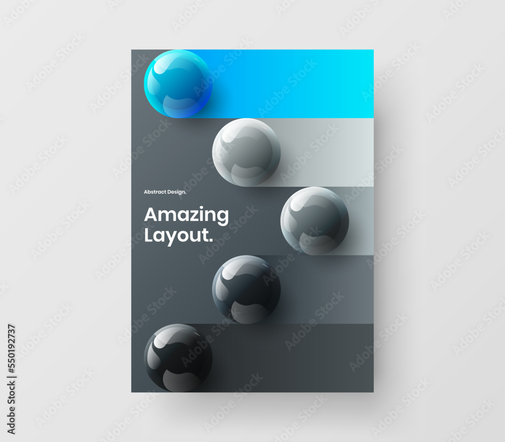 Amazing corporate identity A4 vector design concept. Fresh realistic balls flyer illustration. Amazing corporate identity A4 vector design concept. Fresh realistic balls flyer illustration.