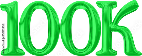 100k Follower Green Number