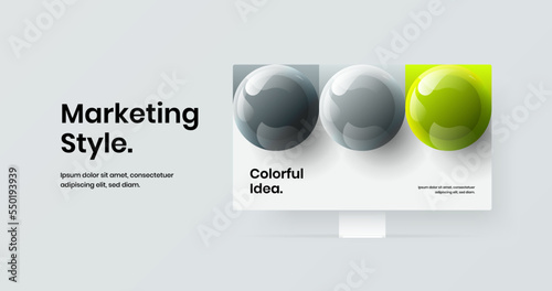 Creative website screen design vector template. Premium display mockup presentation illustration. © kitka