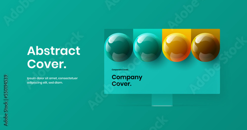 Clean desktop mockup presentation illustration. Original site design vector concept. © kitka