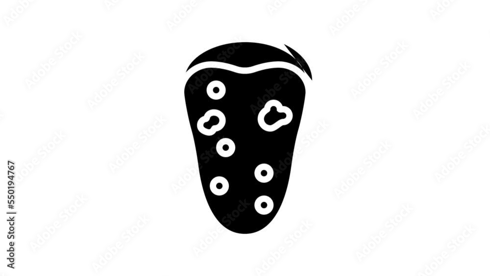 white spots on tongue hiv symptom line icon animation white spots on tongue hiv symptom line icon animation