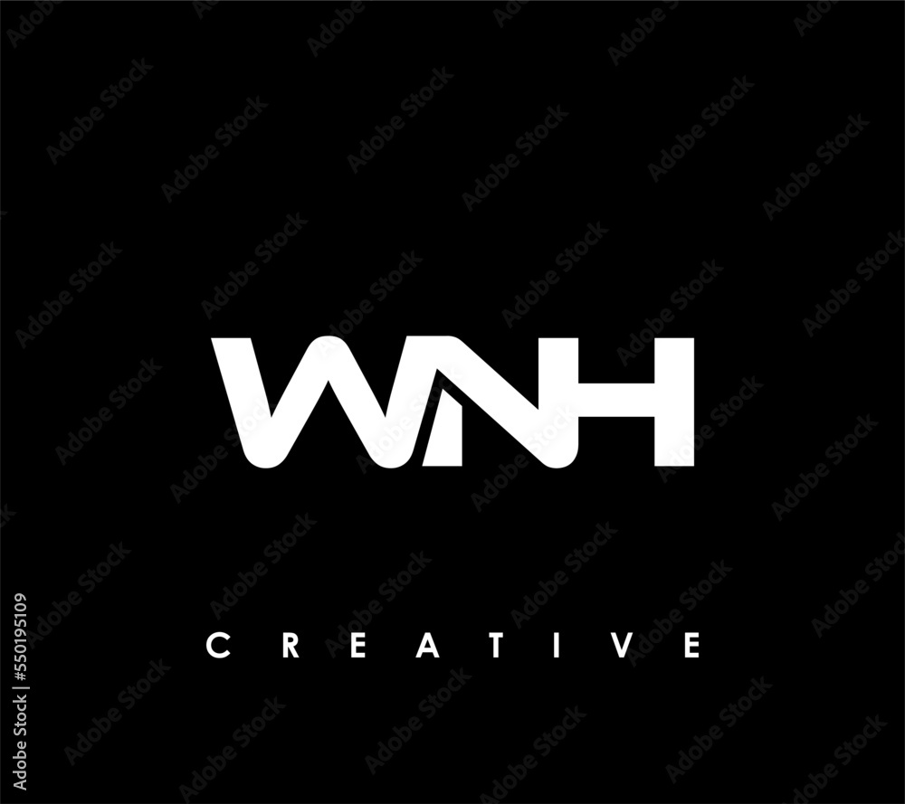 WNH Letter Initial Logo Design Template Vector Illustration