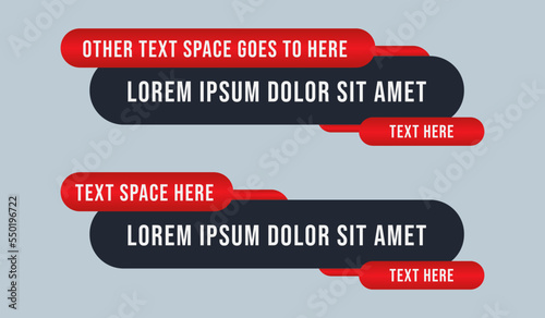 Editable modern Lower third set Header title set template design for Video headline title TV news banner. Lower third layout. sports news |  news bar | text bar | news banner | title bar | tv banner 