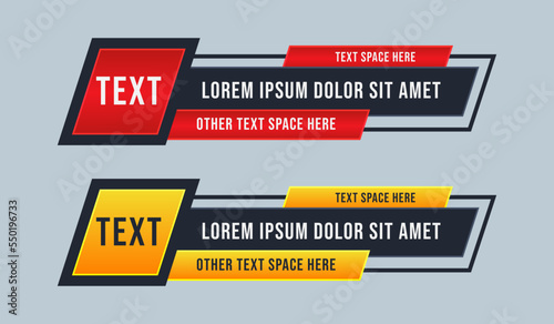 Editable modern Lower third set Header title set template design for Video headline title TV news banner. Lower third layout. sports news |  news bar | text bar | news banner | title bar | tv banner 