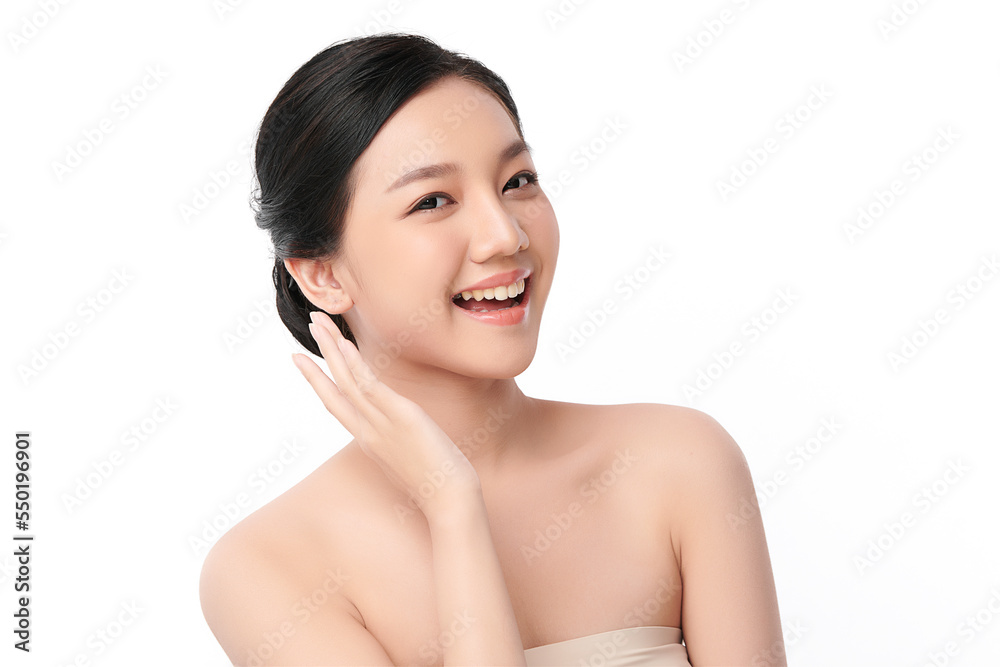 Beautiful young asian woman with clean fresh skin on white background, Face care, Facial treatment, Cosmetology, beauty and spa, Asian women portrait. Beautiful young asian woman with clean fresh skin on white background, Face care, Facial treatment, Cosmetology, beauty and spa, Asian women portrait.