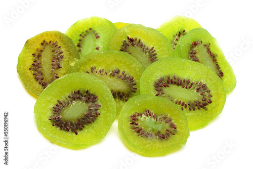 Dried kiwi isolated on white background
