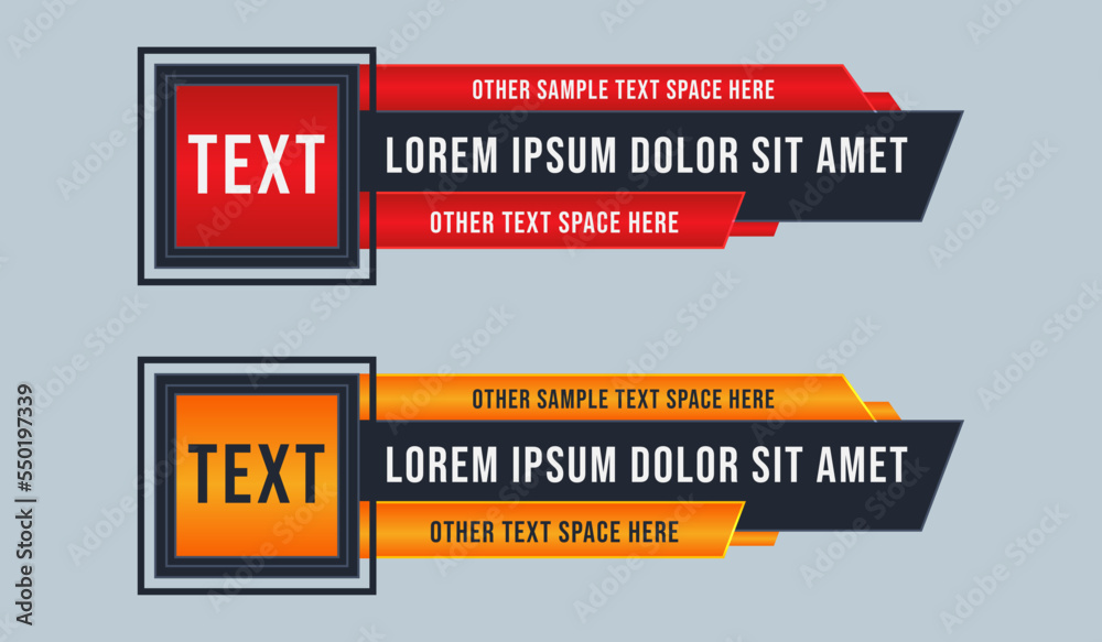 Editable modern Lower third set Header title set template design for ...