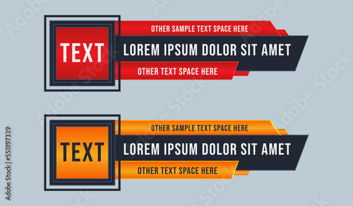 Editable modern Lower third set Header title set template design for Video headline title TV news banner. Lower third layout. sports news |  news bar | text bar | news banner | title bar | tv banner 