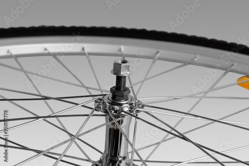 Fototapeta Naklejka Na Ścianę i Meble -  Bicycle wheel front.