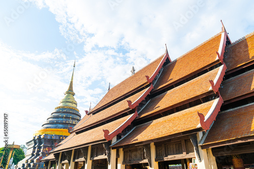 beautiful architecture at Pra That Lampang Luang in Thailand