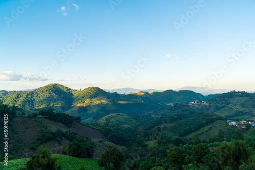 beautiful mountain hill with sky