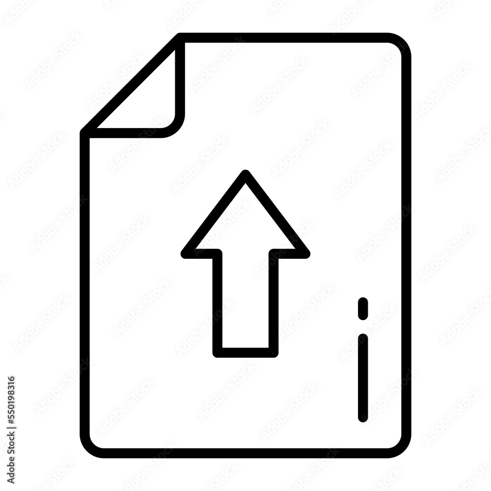 File having upward arrow showing concept of uploading data File having upward arrow showing concept of uploading data
