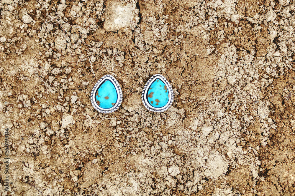 Antique Turquoise Jewelry on the Ground Antique Turquoise Jewelry on the Ground