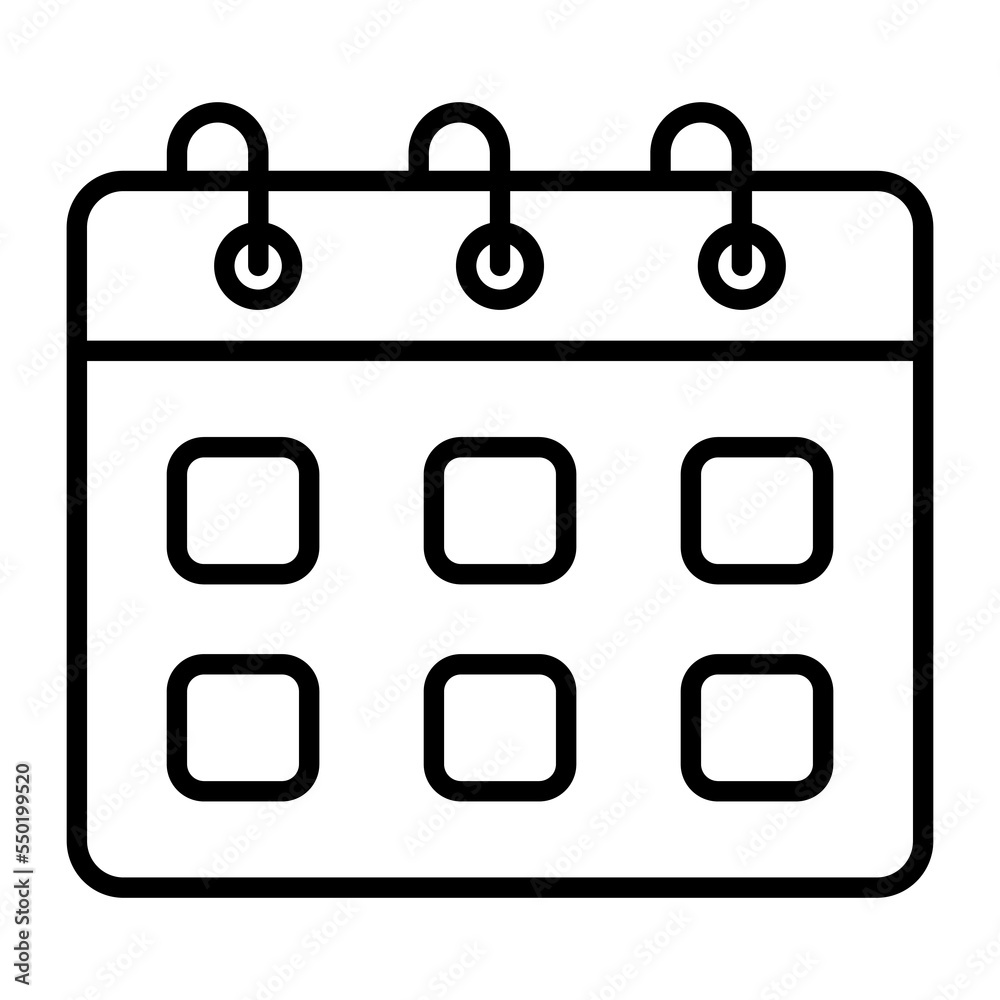 calendar vector icon isolated on white background