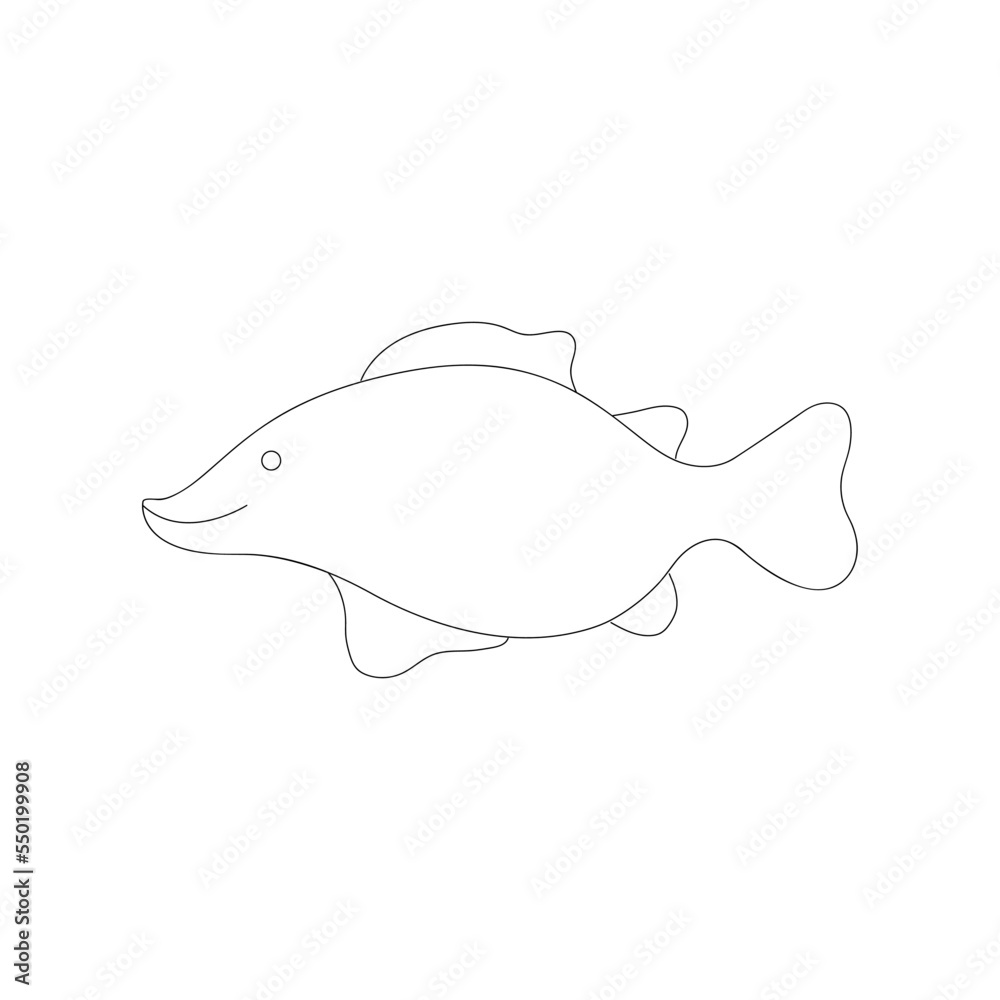 Cartoon character fish isolated on white background. fish in flat design. Cartoon character fish isolated on white background. fish in flat design.