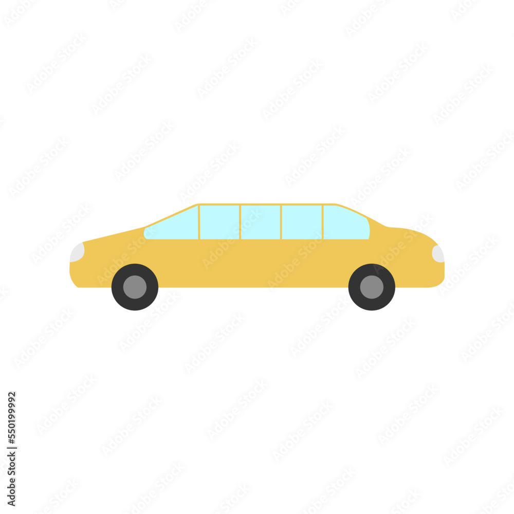 Cartoon isolated yellow car Vector isolated on a white background.