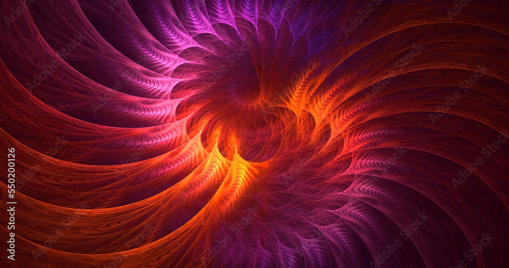 Naklejka premium 3D rendering abstract multicolor fractal light background