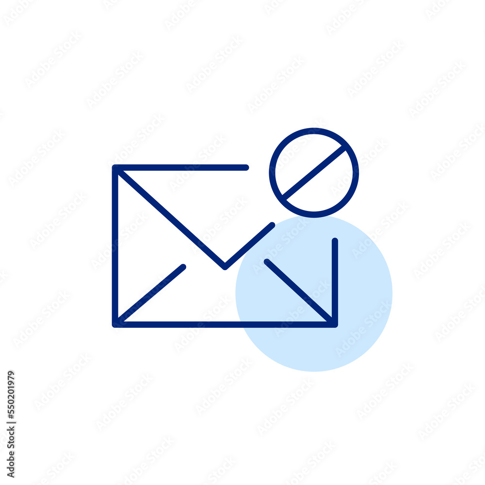 Unwanted spam message. Pixel perfect, editable stroke line icon Unwanted spam message. Pixel perfect, editable stroke line icon