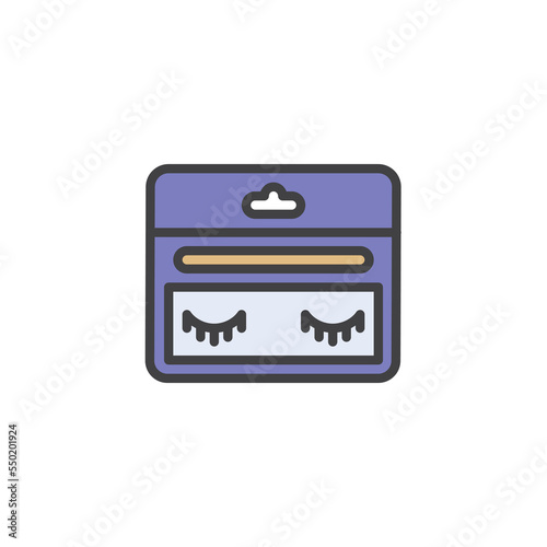 False eyelashes filled outline icon