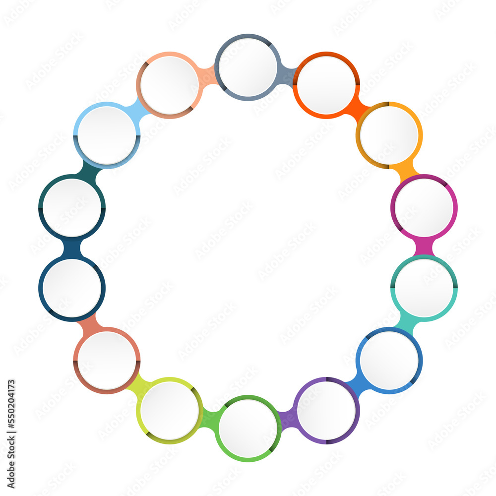 Basic circle infographic with 14 steps, process or options. Basic circle infographic with 14 steps, process or options.