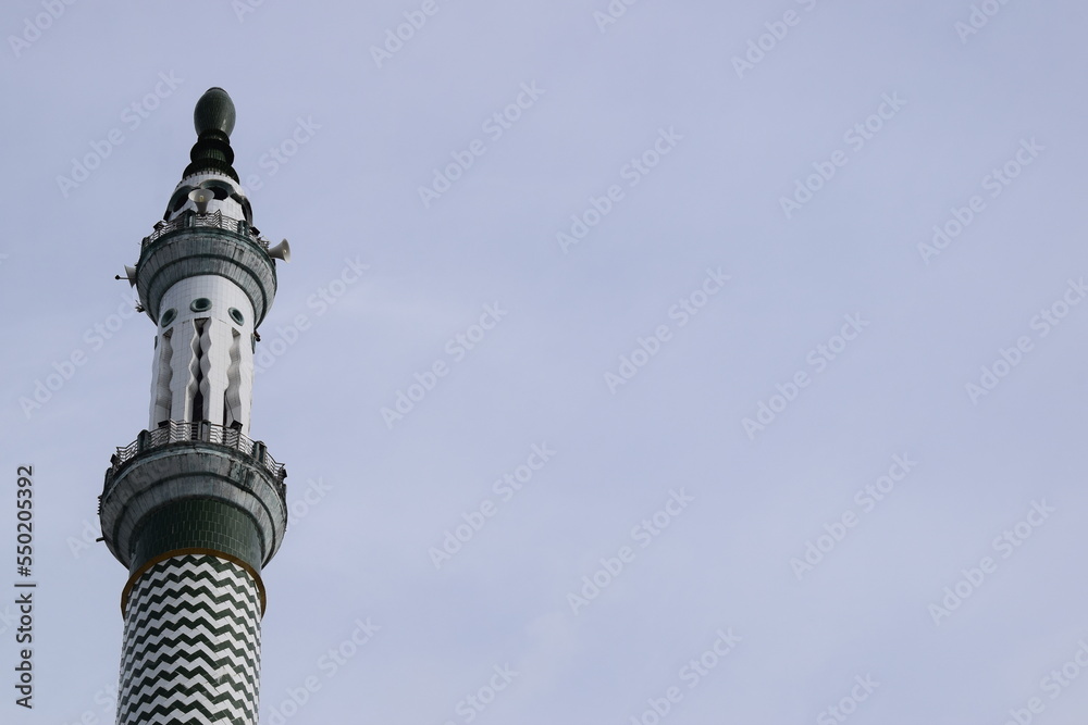 Mosque Towers in Indonesia. Mosque with Islamic background Mosque Towers in Indonesia. Mosque with Islamic background