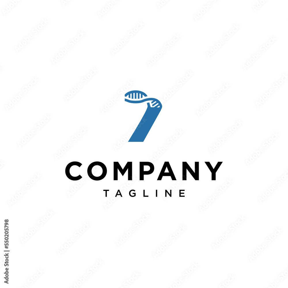 7 Number DNA Genetic Vector logo icon vector Template 7 Number DNA Genetic Vector logo icon vector Template