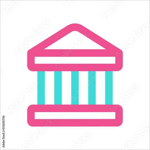 Bank Building Icon Two Color