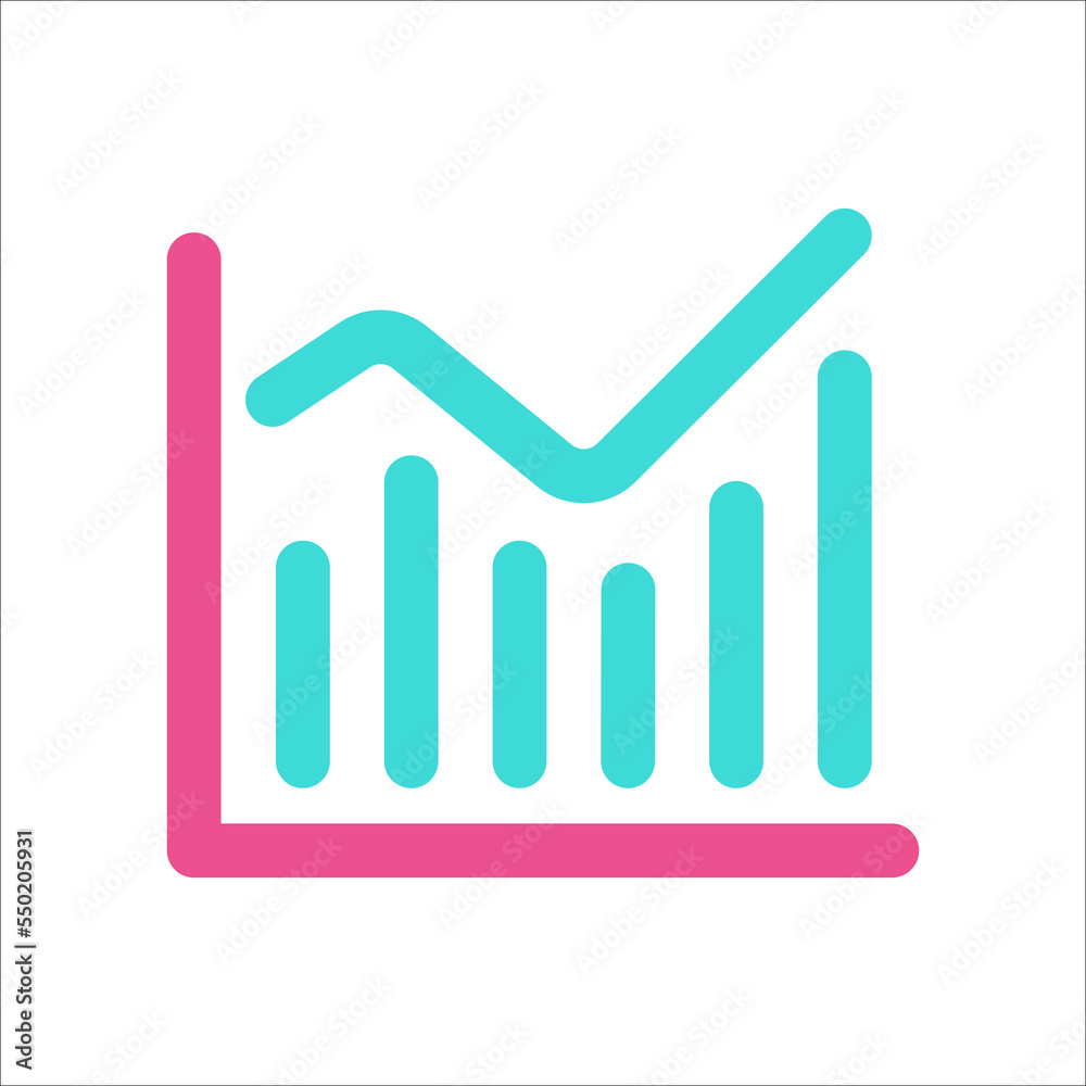 Statistic Chart Icon Two Color