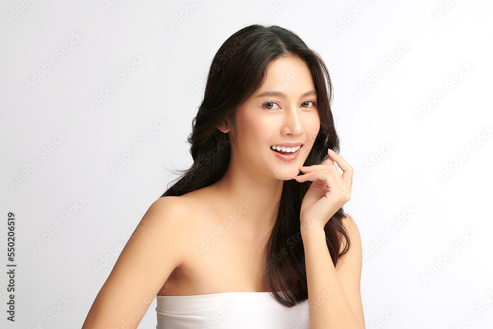 Beautiful young asian woman with clean fresh skin on white background, Face care, Facial treatment, Cosmetology, beauty and spa, Asian women portrait. Beautiful young asian woman with clean fresh skin on white background, Face care, Facial treatment, Cosmetology, beauty and spa, Asian women portrait.