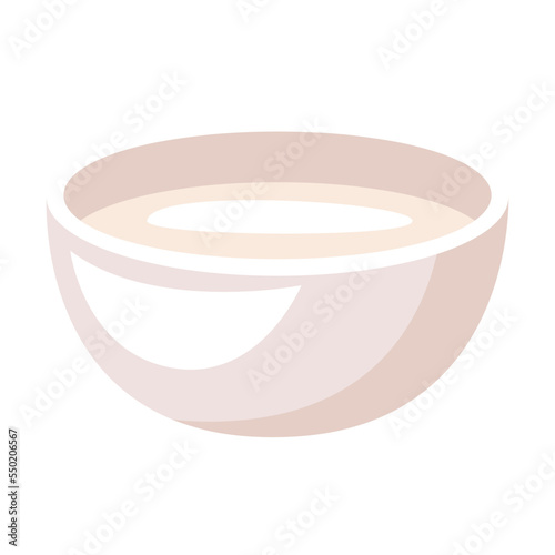 Mayonnaise garlic sauce in bowl cartoon illustration. Fried potatoes on plate with various dips, mayonnaise, ketchup isolated on white